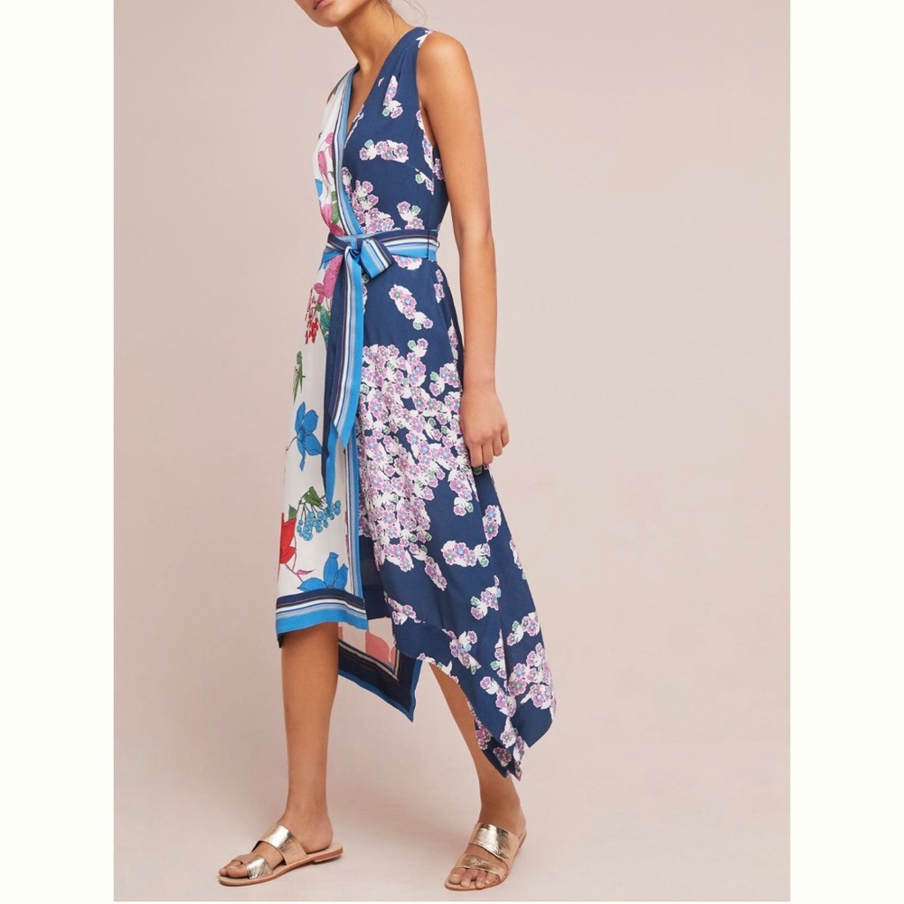 Anthropologie Maeve multi print botanical wrap 12